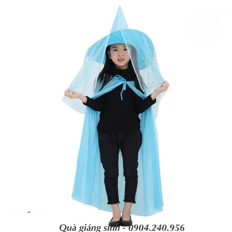 Áo choàng, mũ phù thủy có 2 lớp hoá trang Halloween