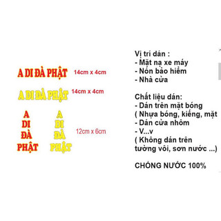 Decal dán chữ “a di đà phật” .