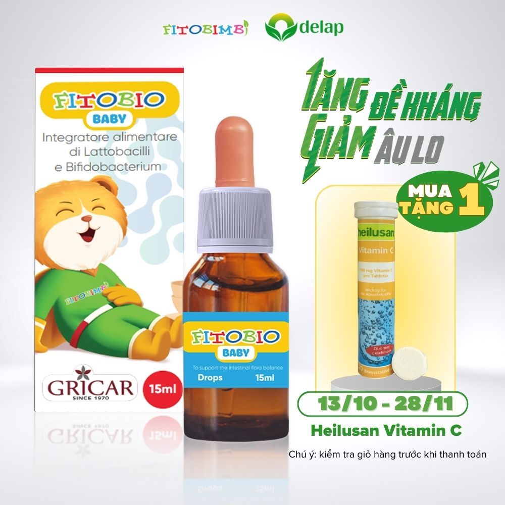 Siro Bổ Sung Lợi Khuẩn Fitobio baby Hỗ Trợ Sức Khỏe Hệ Vi Sinh Đường Ruột Giúp Bé Giảm Rối Loạn Tiêu Hóa Chai 15ml