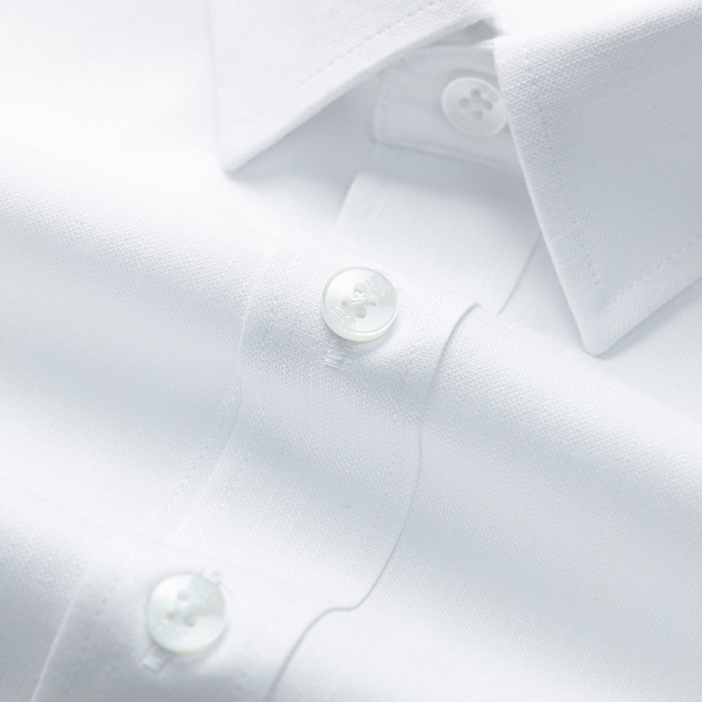 Áo Sơ Mi Nam Dài Tay 5S FASHION Màu Trắng, Chất Bamboo, Thiết Kế Trơn, Phom Ôm Vừa Vặn Lịch Sự