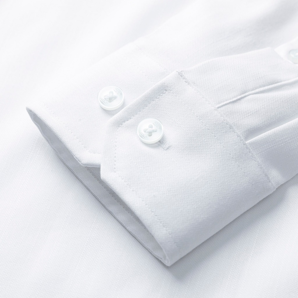 Áo Sơ Mi Nam Dài Tay 5S FASHION Màu Trắng, Chất Bamboo, Thiết Kế Trơn, Phom Ôm Vừa Vặn Lịch Sự