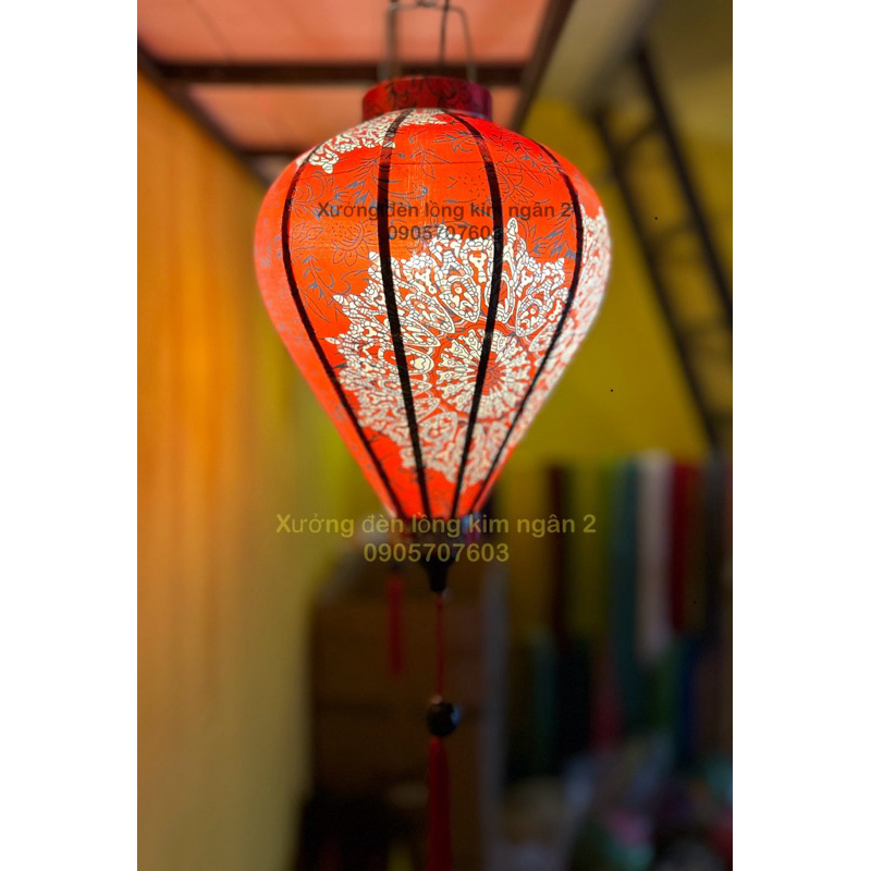 Đèn lồng hội an vải phi 3d chuyên trang trí nhà cửa treo tết chùa miếu