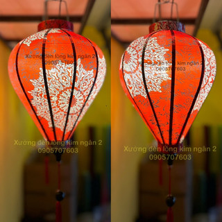 Đèn lồng hội an vải phi 3d chuyên trang trí nhà cửa treo tết chùa miếu (30cm, 45cm)