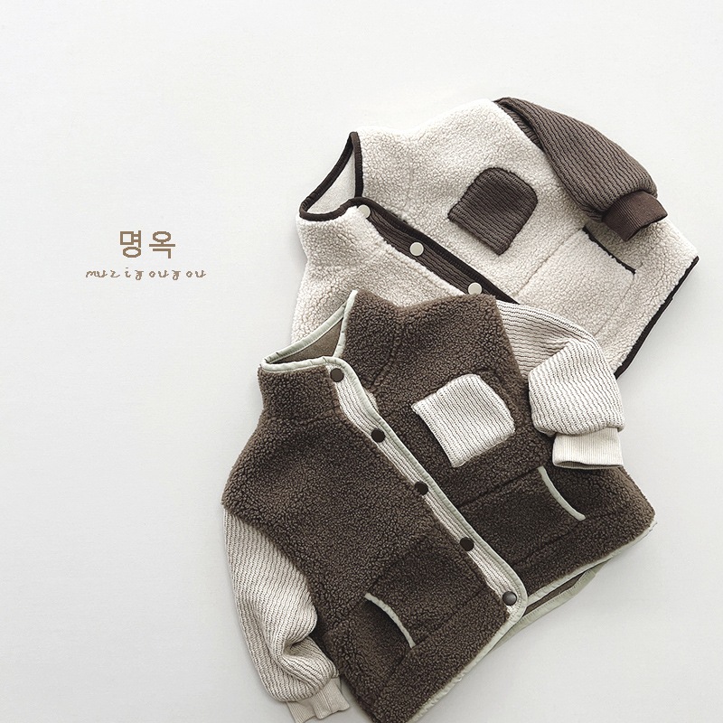 Size (10-23kg) Áo khoác lông cừu lót lông dày ấm cho bé trai, áo khoác lót lông dày hàng loại 1 cho bé trai