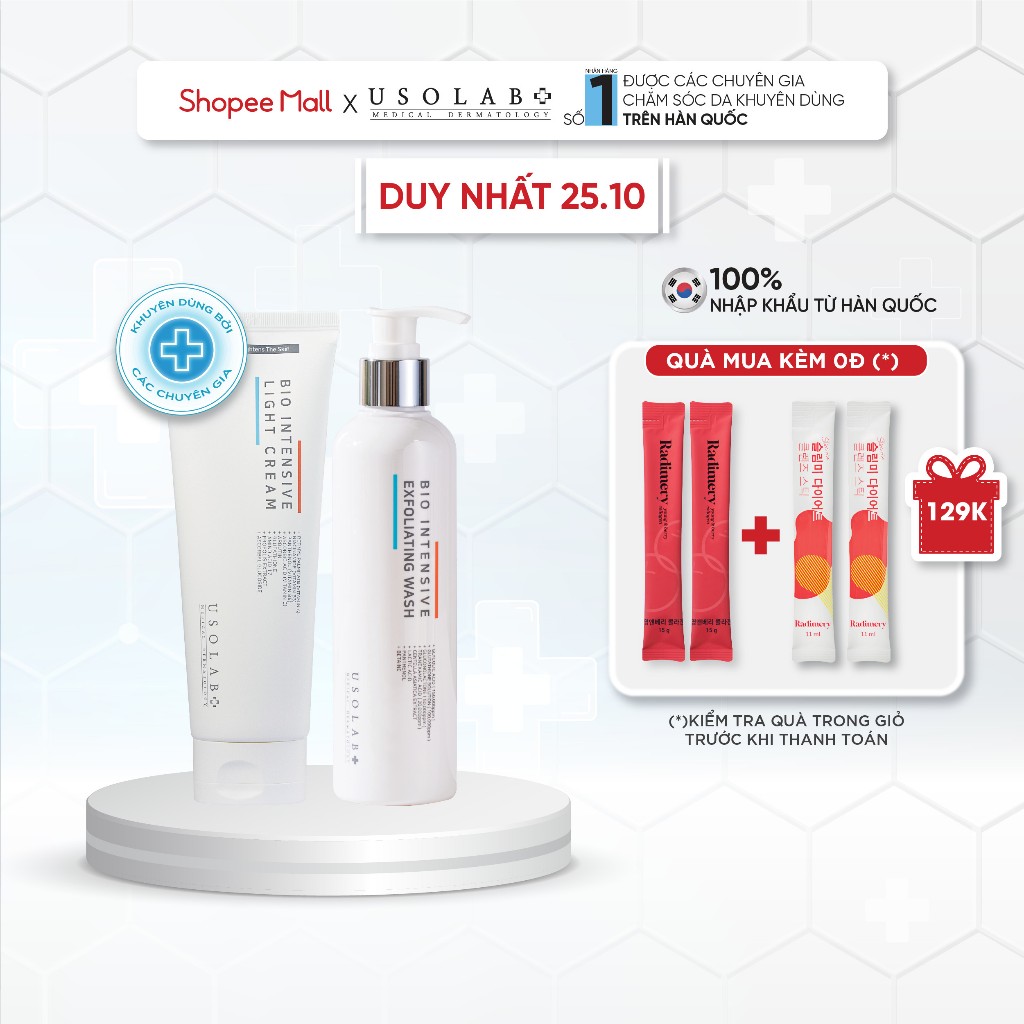 Bộ dưỡng trắng da tại nhà cao cấp Bio Intensive USOLAB 250ml