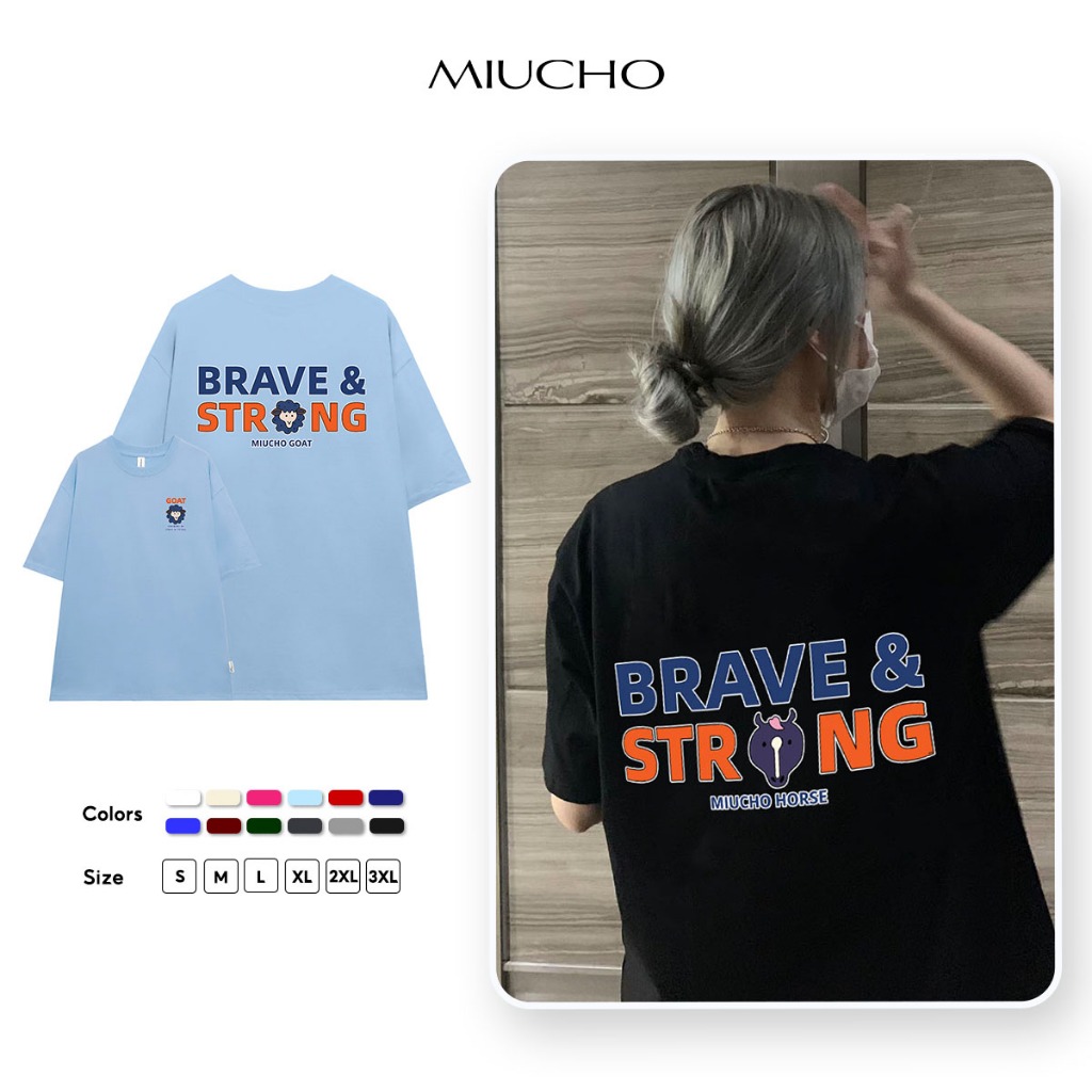 Áo thun nữ form rộng 12 con giáp tuổi Ngọ ( tuổi ngựa)ATD426 Miucho cotton cổ tròn in graphic