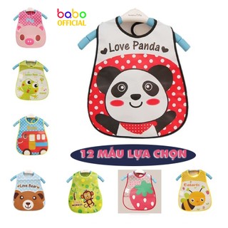 Áo Yếm Ăn Dặm Có Máng Ngắn Tay Hoạt Hình, đồ dùng ăn dặm Cho Bé trai, bé gái - BABO - TBB32