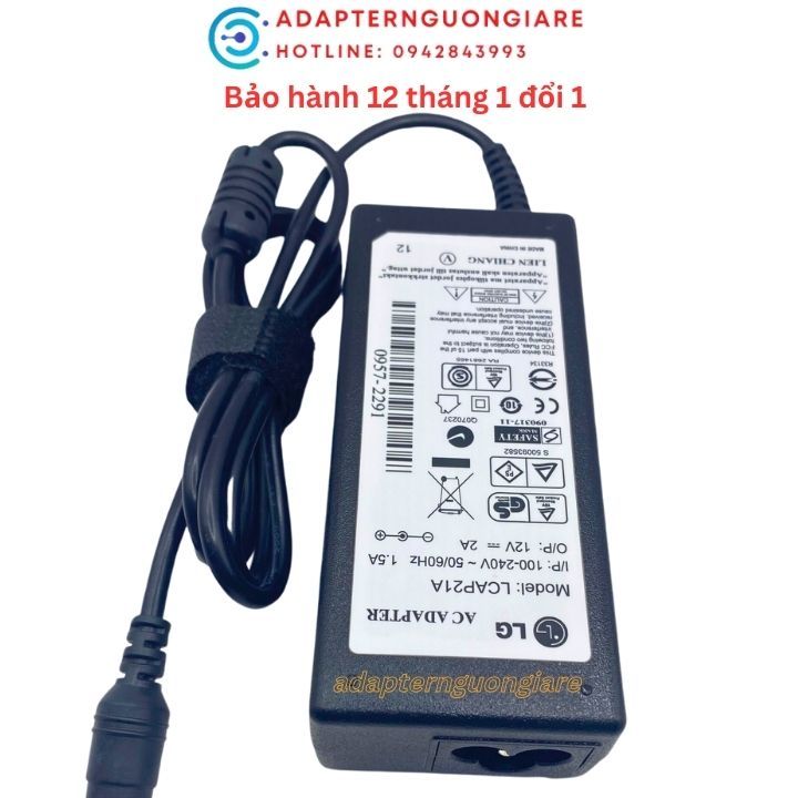 Dây nguồn màn hình LG W1943SV W1943SE 12v zin xịn Bảo hành 12 tháng