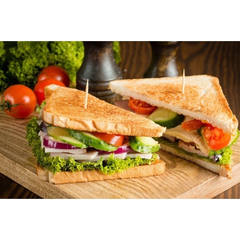 Máy làm bánh hotdog tam giác, máy kẹp bánh mì sandwich