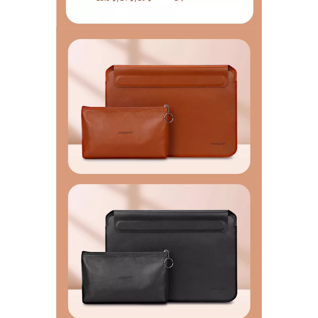 Bao da đựng Laptop Pi.sen LV Cao Cấp Kiêm Kệ Laptop