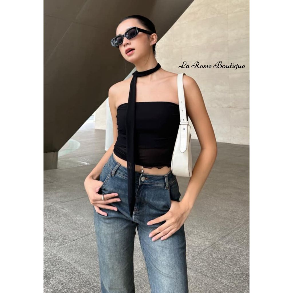 Áo ống xuyên thấu 2 lớp La Rosie Boutique cúp ngực tôn eo cá tính