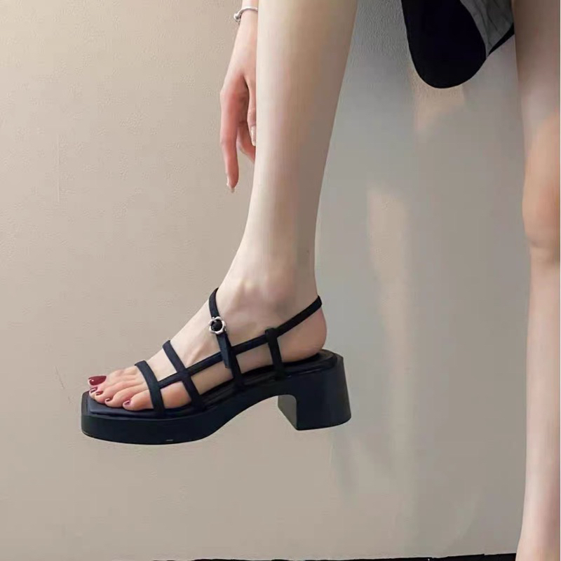 Sandal CNK nữ quai ngang dây lụa khuy hoa - bản chuẩn hàng xuất dư fullbox MS-7828