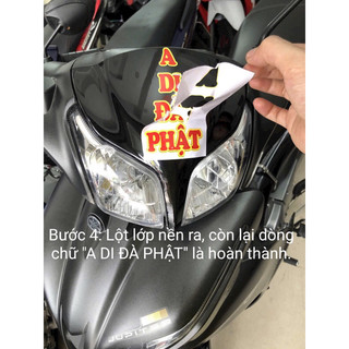 DECAL DÁN CHỮ “A DI ĐÀ PHẬT” (DÁN XE MÁY, V.v CHỐNG NƯỚC 100%).