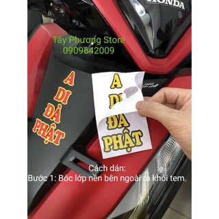 DECAL DÁN CHỮ “A DI ĐÀ PHẬT” (DÁN XE MÁY, V.v CHỐNG NƯỚC 100%).