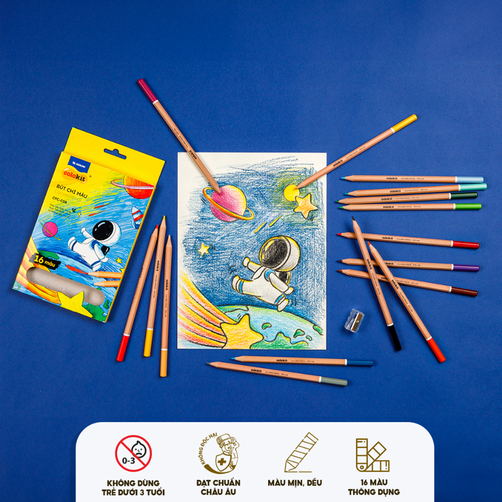 Bút chì 16 màu Colokit CPC-C08 , vỏ ngẫu nhiên