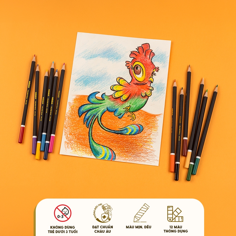 Bút chì màu Colokit CPC-C06 12 màu , vỏ ngẫu nhiên
