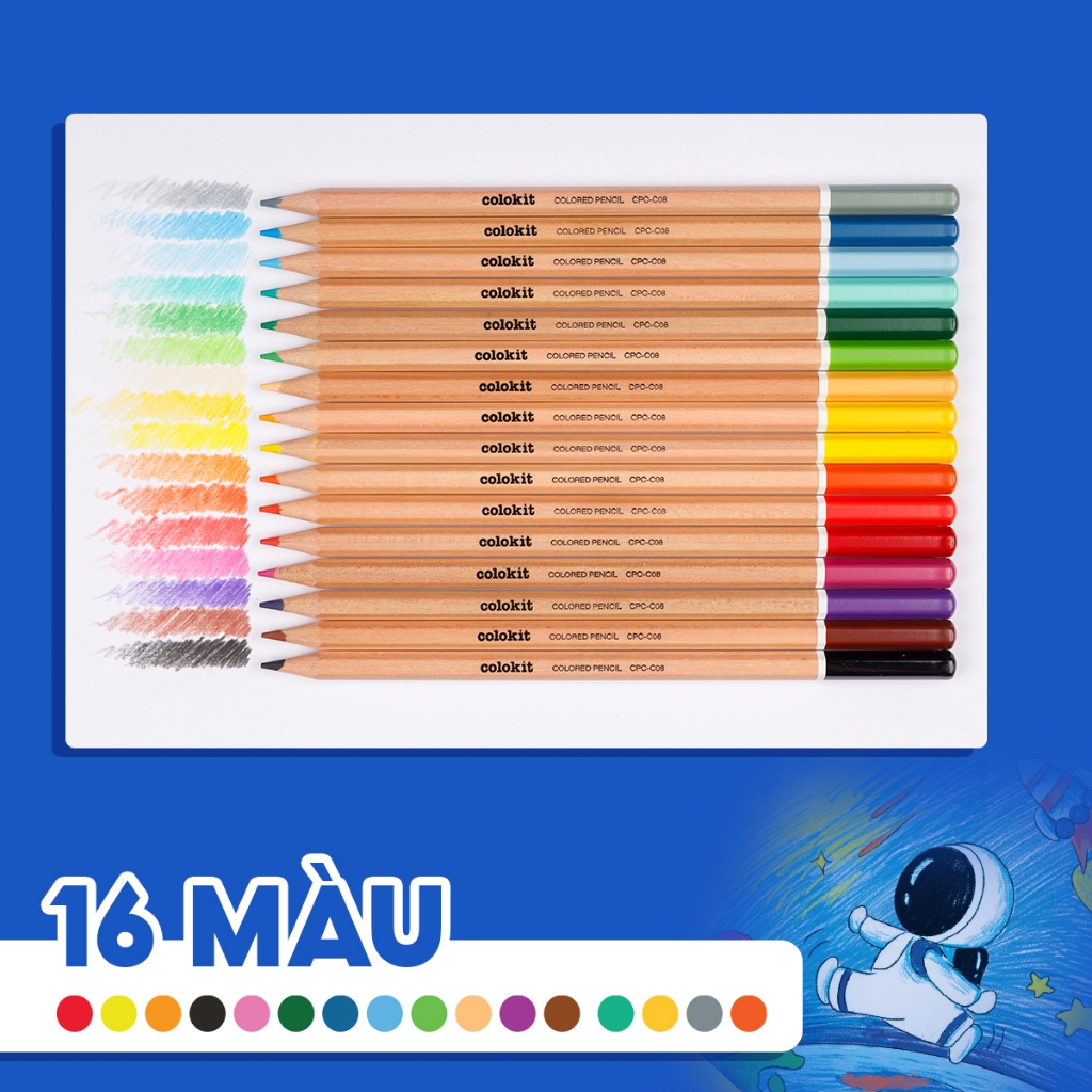 Bút chì 16 màu Colokit CPC-C08 , vỏ ngẫu nhiên