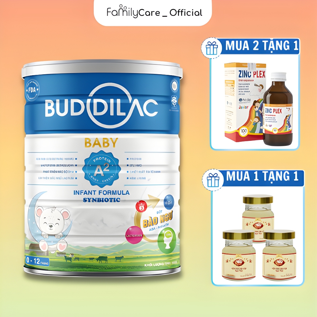 Sữa Bột Buddilac Baby Hộp 900g - Giúp Bé Ăn Ngon Ngủ Sâu, Tăng Sức Đề Kháng, Phát Triển Trí Não