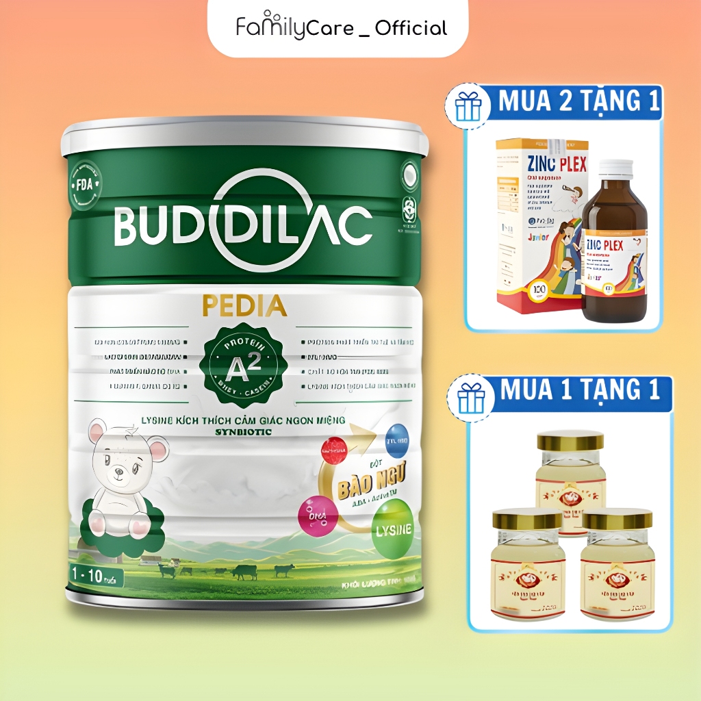 Sữa Bột Buddilac Pedia Lon 900g - Giúp Bé Ăn Ngon, Tăng Cân, Phát Triển Toàn Diện