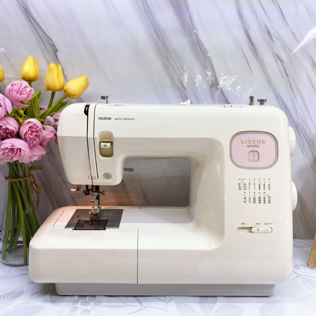 Máy May Mini Gia Đình Nhật Brother Cơ - Cực Bền- Máy Khỏe Êm - May Đầm Không Rung - Bảo Hành 12 Tháng