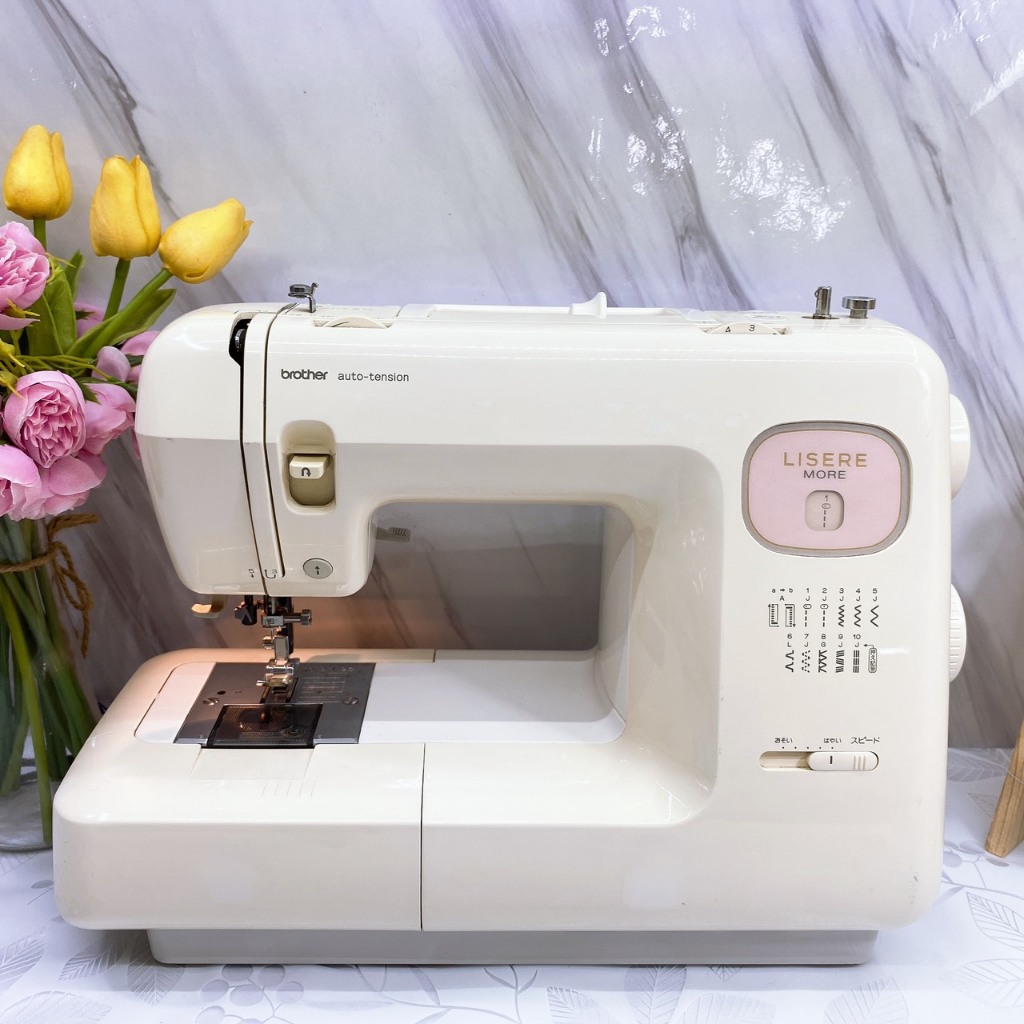 Máy May Mini Gia Đình Nhật Brother Cơ - Cực Bền- Máy Khỏe Êm - May Đầm Không Rung - Bảo Hành 12 Tháng