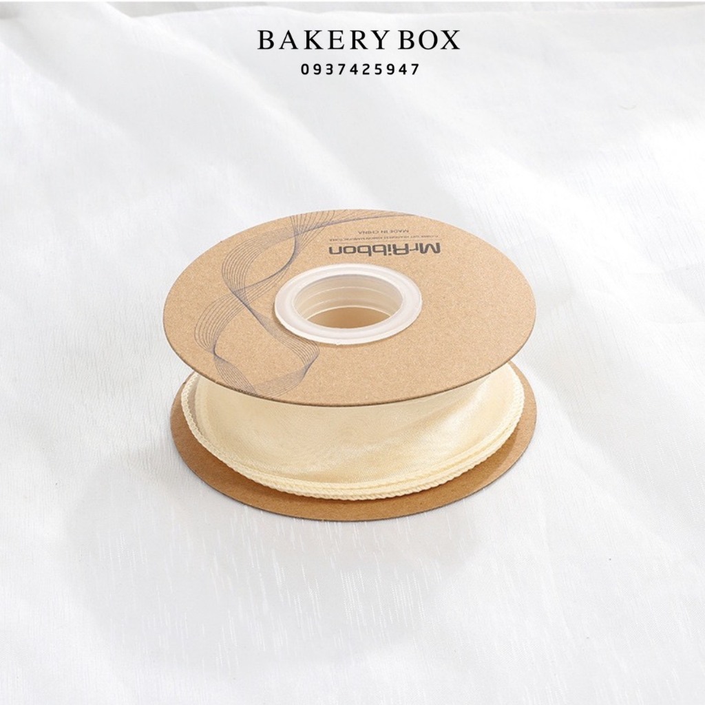 Dây Ruy Băng Voan Viền Trơn Bản 4cm, Trang Trí Bánh Kem, Gói Quà, Hoa
