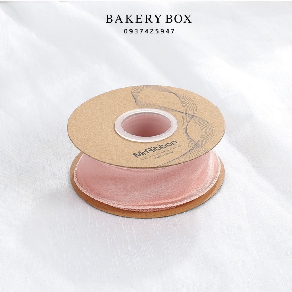 Dây Ruy Băng Voan Viền Trơn Bản 4cm, Trang Trí Bánh Kem, Gói Quà, Hoa