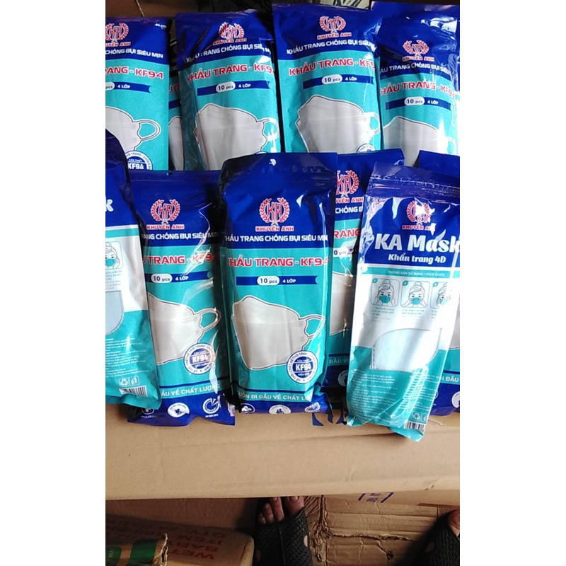 10 túi khẩu trang kf94 khuyến anh hàng 4 lớp kháng khuẩn