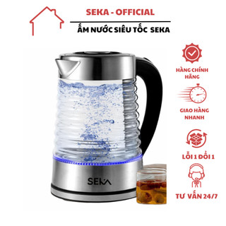 Ấm siêu tốc thủy tinh seka, ấm siêu tốc dung tích 2.2l đun siêu tốc tự ngắt khi sôi