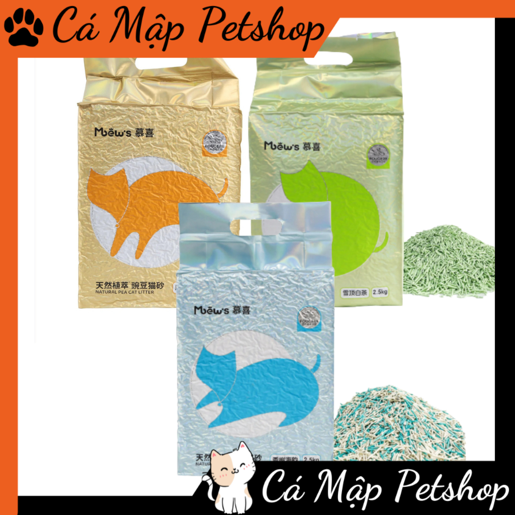 Cát đậu nành cho mèo MEW'S, Cát đậu nành cho mèo Meow's hương biển túi 6L