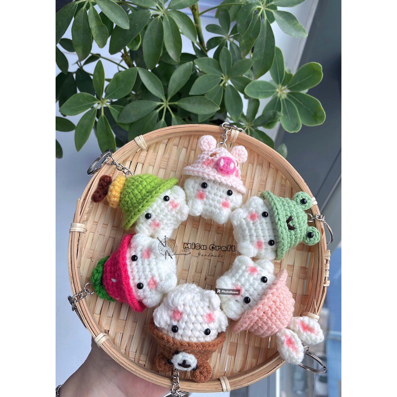 🍄 Móc khoá bé nấm đội mũ siêu cute - Móc khoá bé nấm chonky handmade ko ơi