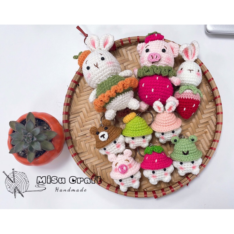 🍄 Móc khoá bé nấm đội mũ siêu cute - Móc khoá bé nấm chonky handmade ko ơi