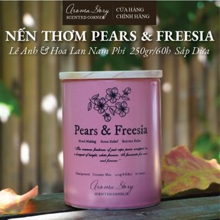 Nến thơm pear & freesia aroma story - bst nến thơm cốc gốm sứ bát tràng làm quà tặng cao cấp, sang trọng size 250g