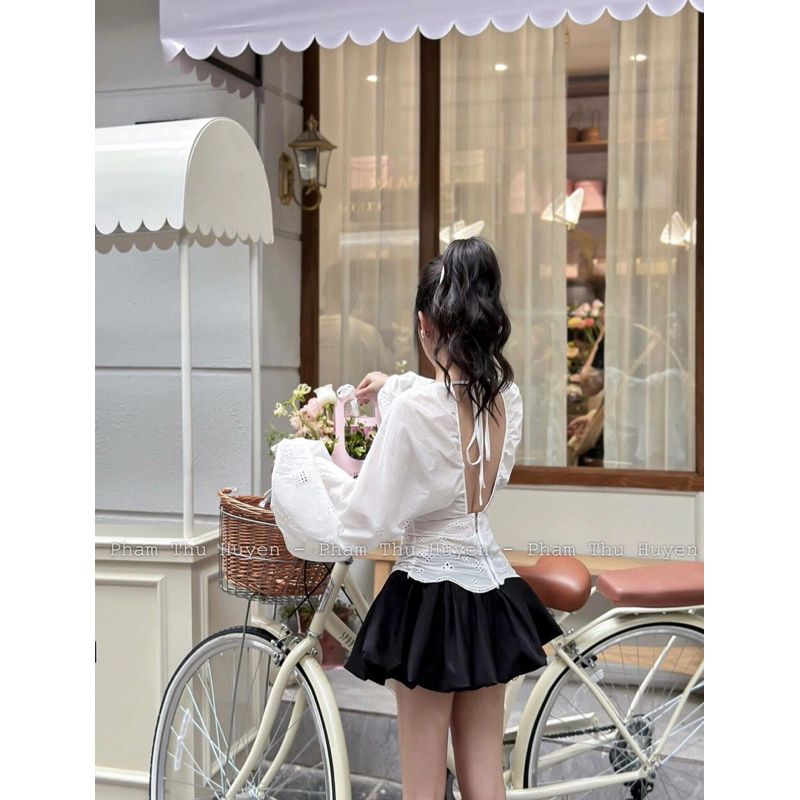 Set Áo Tay Bồng Chân Váy Xòe TKCC ASHYLEY