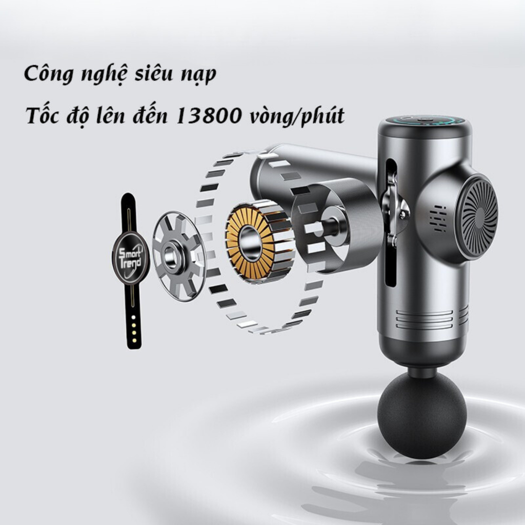 Máy massage cầm tay 32 chế độ mini - máy massage lưng, mát xa cổ vai gáy giảm đau nhức màn hình led cao cấp Smart Trend