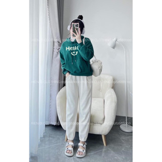  Áo nỉ mũ dây x chữ hello nhiều màu dài tay  kèm ảnh thật   