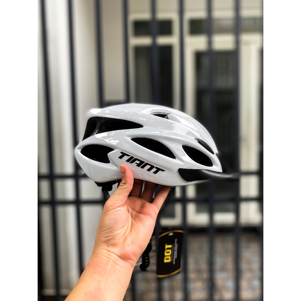 NÓN BẢO HIỂM THỂ THAO TIANT D08 MÀU TRẮNG BÓNG CHÍNH HÃNG