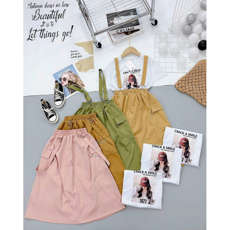 25-50kg set yếm kaki co giản mềm mịn kèm áo cotton qc loại1 sỉ