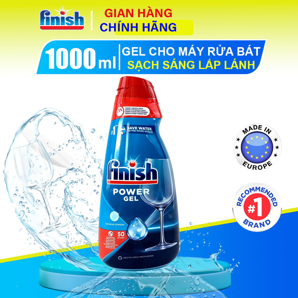 Gel Rửa Chén Bát Finish Classic Chai 1500 ml Rửa Sạch Và Tiết Kiệm Nhập Khẩu Châu Âu Chính Hãng