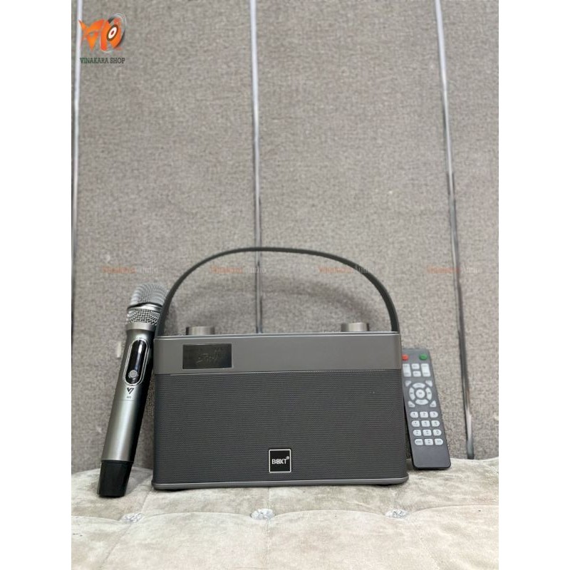 Loa di động mini Boxt Q5S, 1 Micro, pin 4-5h, hàng chính hãng + tặng kèm chống lăn micro