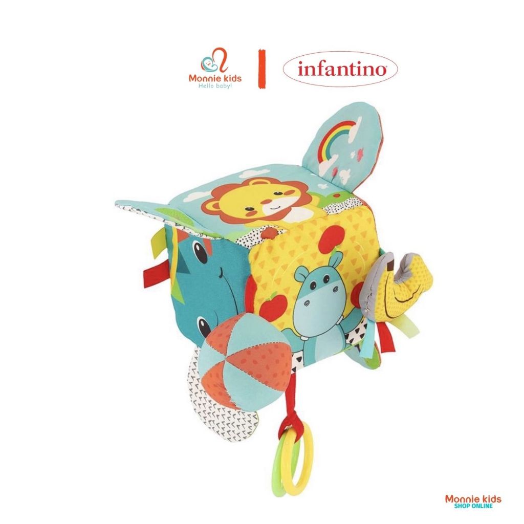 Đồ chơi treo nôi cũi Infantino Peek&Seek cho bé 0m+, đồ chơi trẻ em kích thích giác quan - Monnie Kids