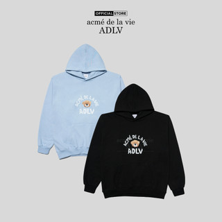 Áo hoodie ADLV TEDDY BEAR dáng oversized màu đen/xanh dương - Hàng chính hãng