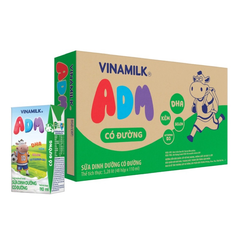 Sữa vinamilk ADM thùng 12 dây 48 hộp 110ml
