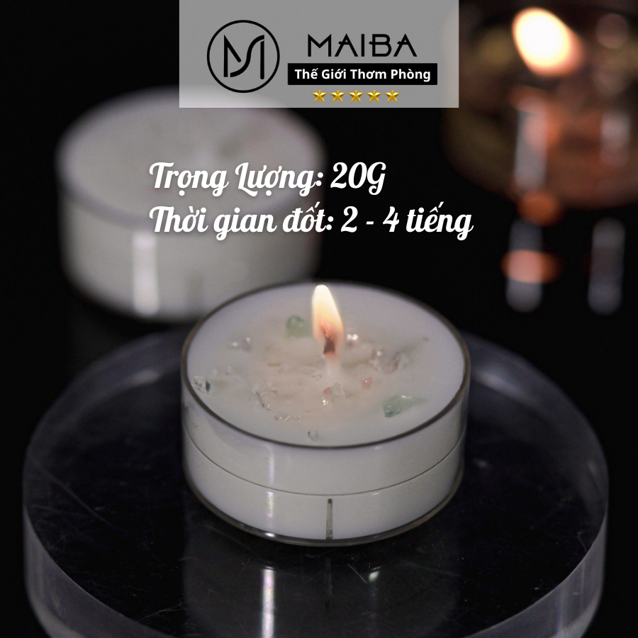 Nến Thơm Thiên Nhiên Tealight Mini MAIBA Tinh Dầu Phối Hương 3 Tầng MN - NEW