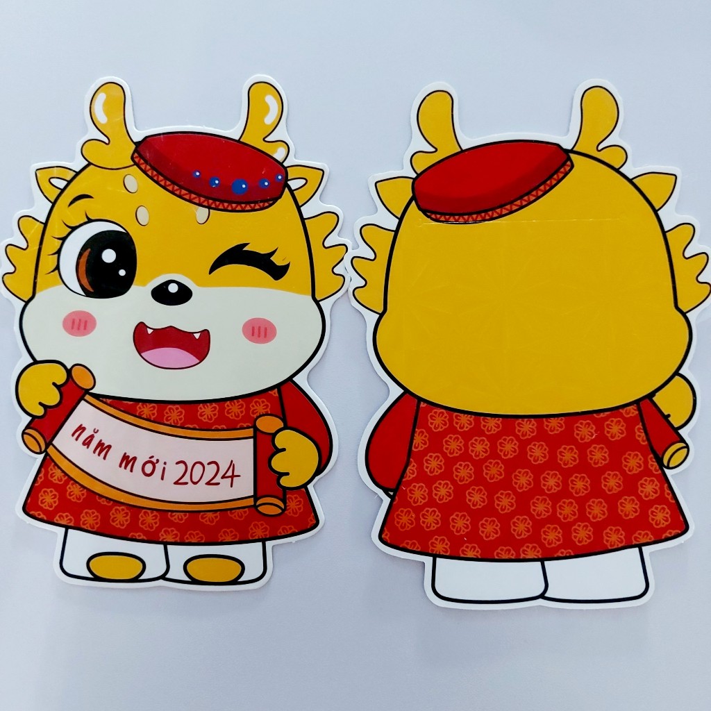 COMBO 10 BAO LÌ XÌ TẾT CHIBI 2024 RỒNG PHẢN QUANG
