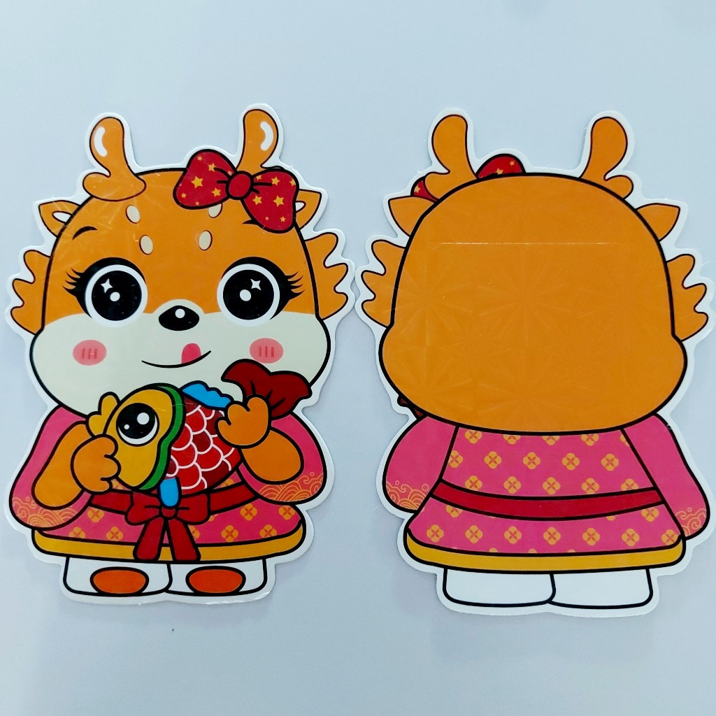 COMBO 10 BAO LÌ XÌ TẾT CHIBI 2024 RỒNG PHẢN QUANG