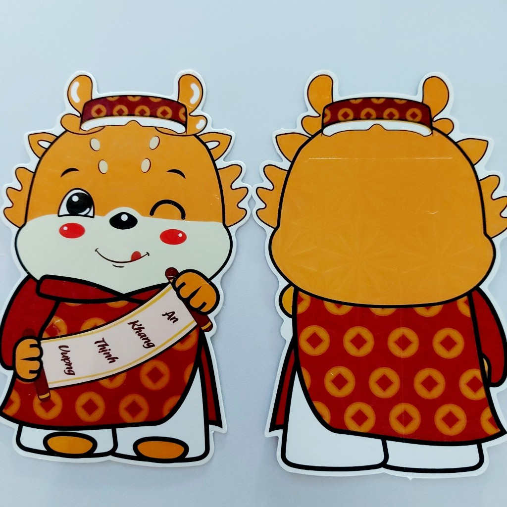 COMBO 10 BAO LÌ XÌ TẾT CHIBI 2024 RỒNG PHẢN QUANG