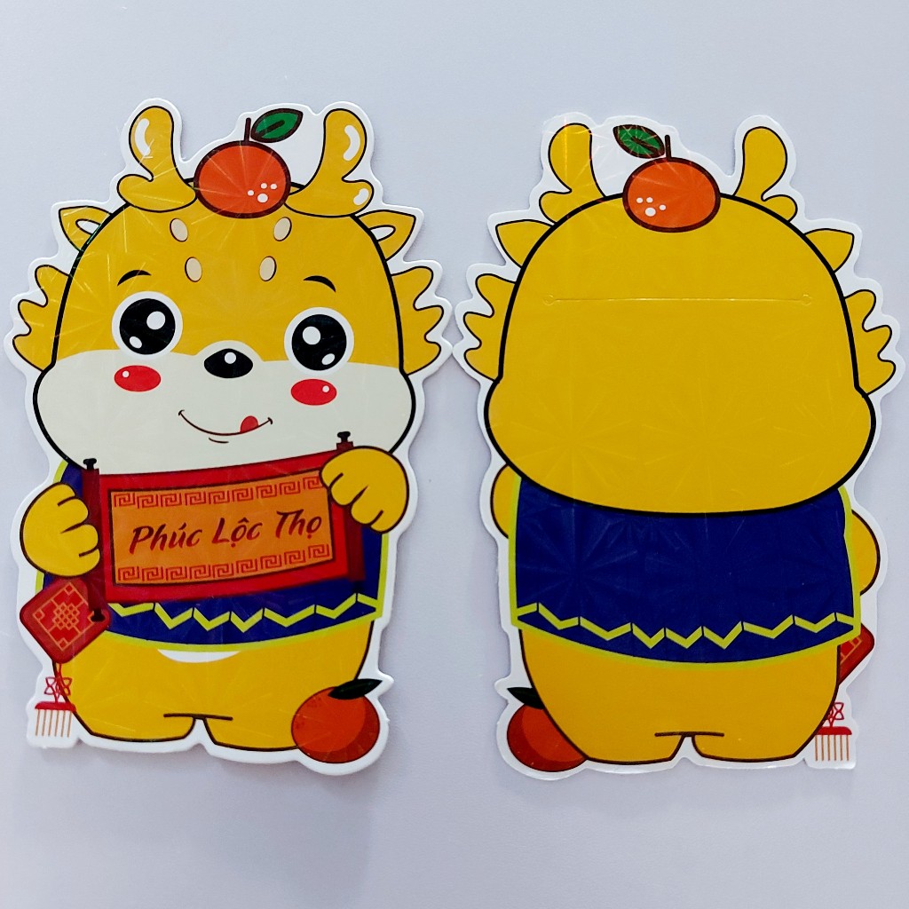 COMBO 10 BAO LÌ XÌ TẾT CHIBI 2024 RỒNG PHẢN QUANG