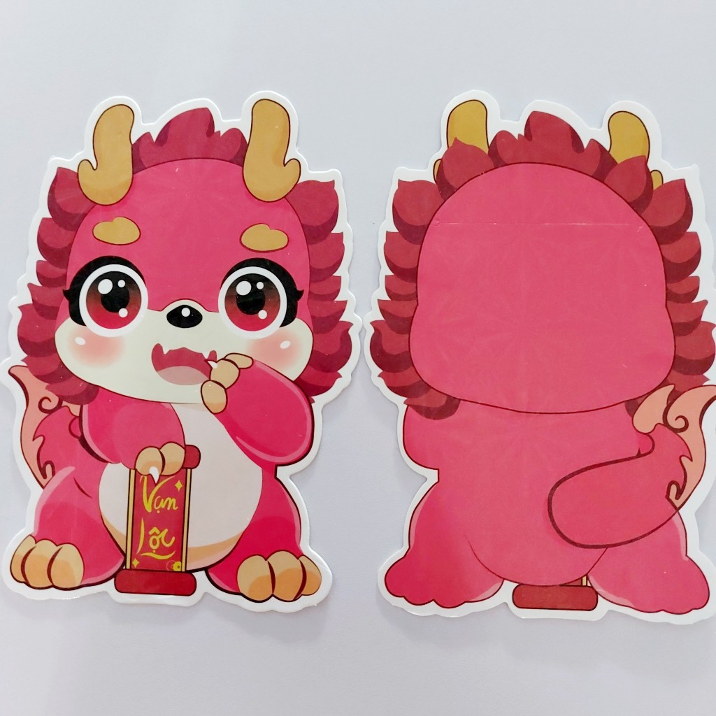 COMBO 10 BAO LÌ XÌ TẾT CHIBI 2024 RỒNG PHẢN QUANG