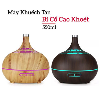 MÁY XÔNG TINH DẦU CỔ CAO GIẢ ĐÁ | GIẢ GỖ | MÁY KHUẾCH TÁN TINH DẦU SIÊU ÂM 24V | 500ML | HẸN GIỜ | KHỬ MÙI | bobashop.vn